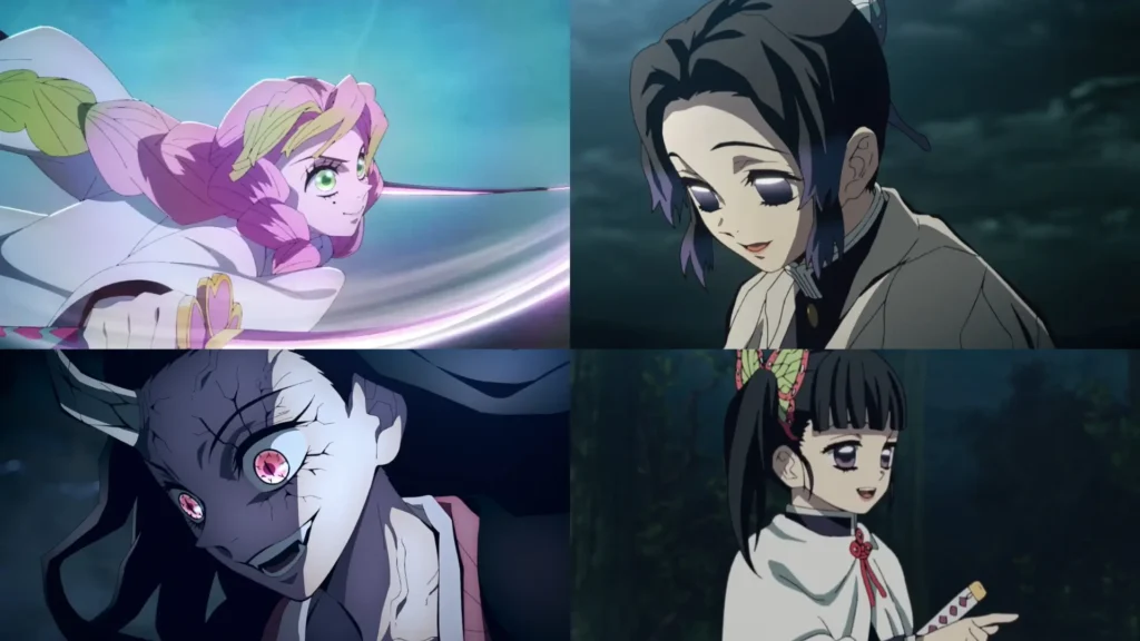 Demon Slayer - Nezuko Kamado, Mitsuri Kanroji, Shinobu Kocho, Kanao Tsuyuri